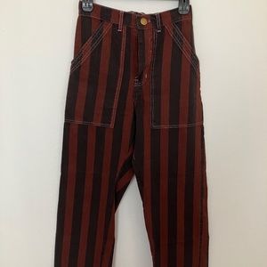 Big Bud Press Work Pant Stripe Black and Brown XS